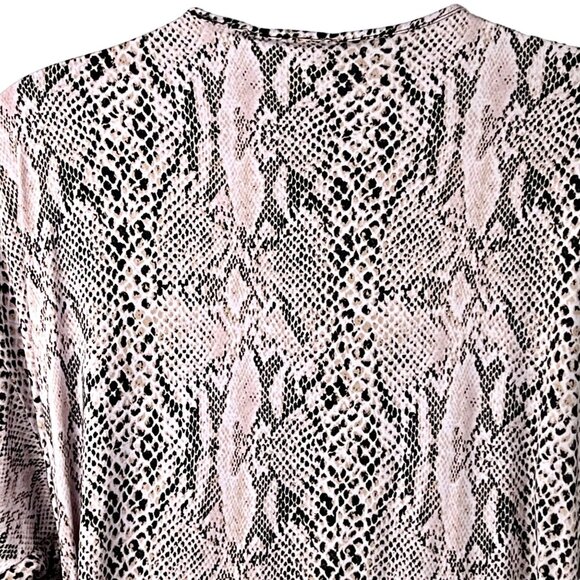 Snake Print Kimono-Style Robe 3X Secret Treasures Black Waist Tie GUC - Picture 10 of 14